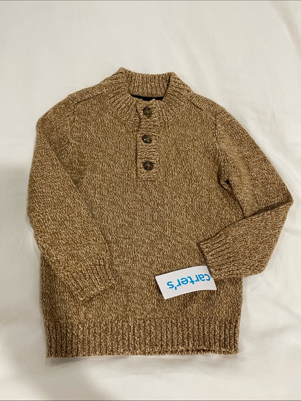 Carter's Brown Crewneck Henley Sweater